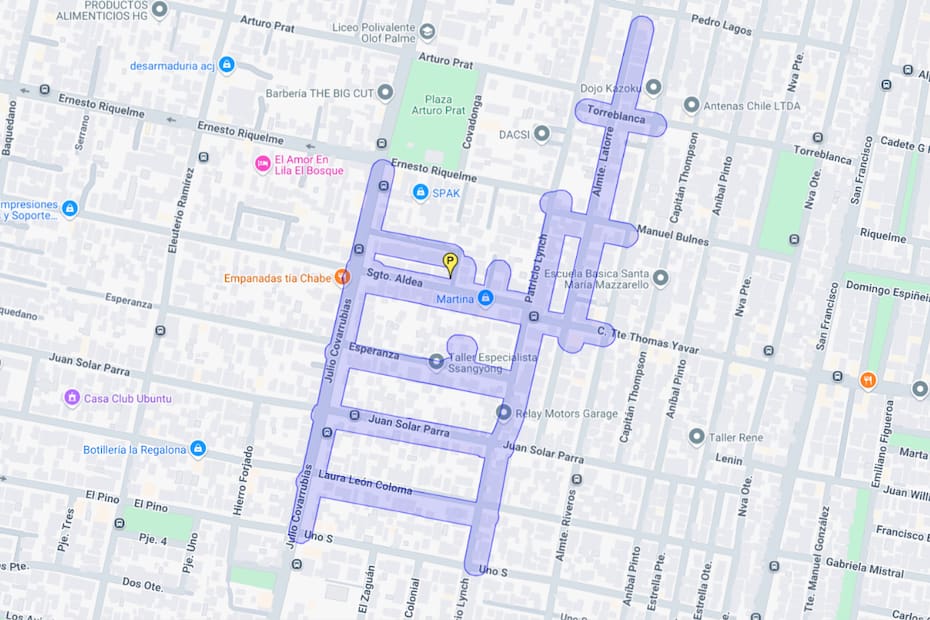 Zona afectada por corte de agua.