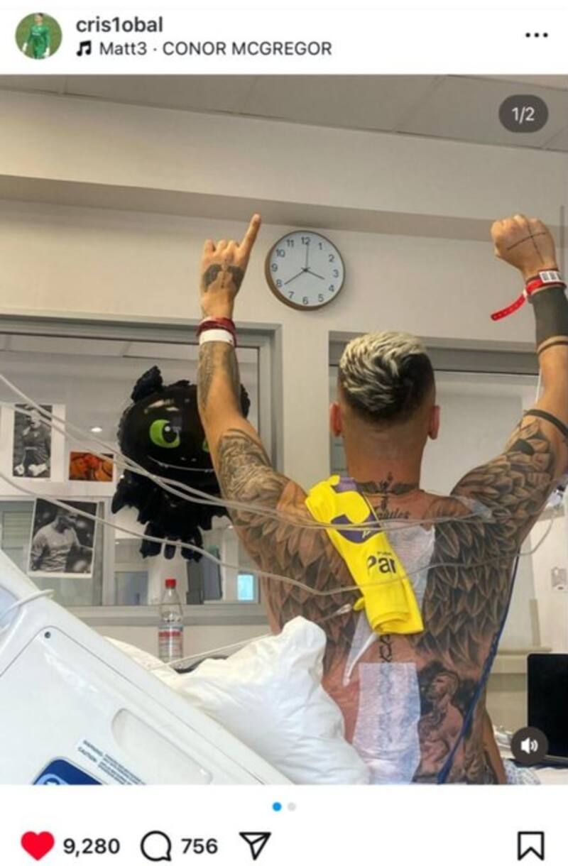 Este fue el primer posteo de Instagram de Cristóbal Campos tras el accidente.