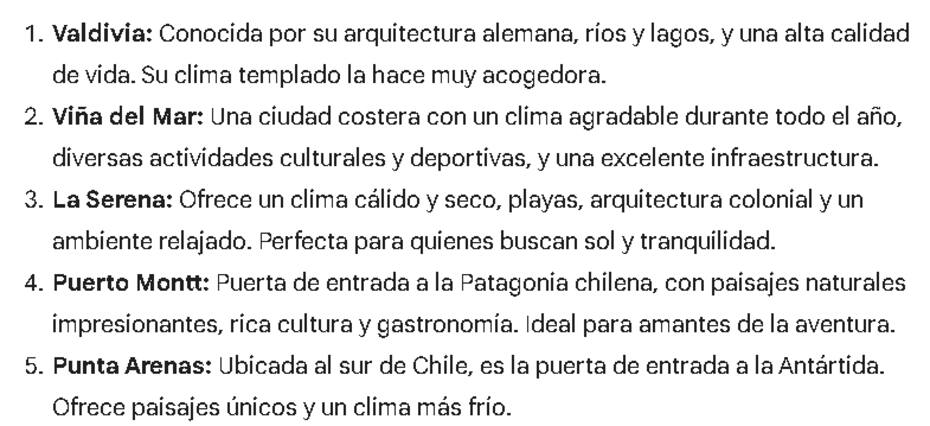 Mejores ciudades para jubilarse en Chile.