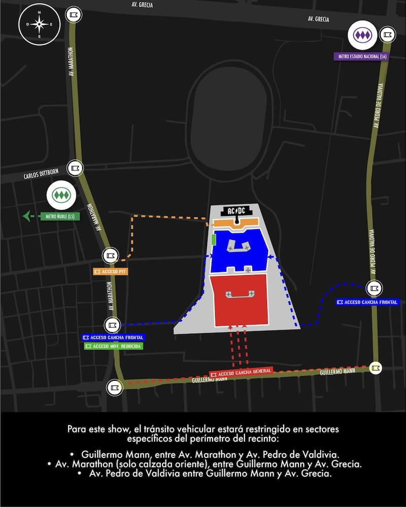 Para los shows en el Parque Estadio Nacional. Foto: DG Medios