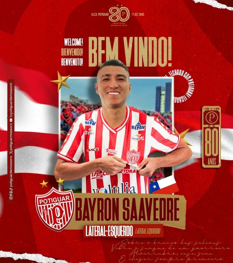 Bayron Saavedra jugará en la Serie D de Brasil.