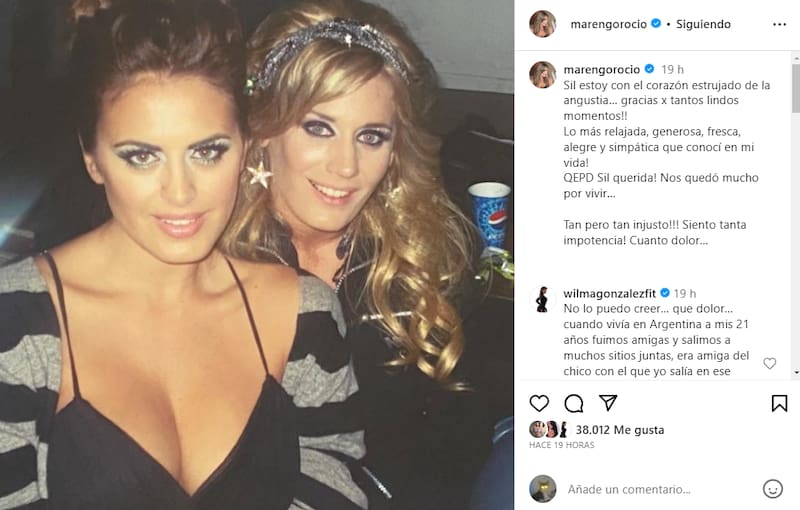 A través de redes sociales, Rocío Marengo subió una foto junto a la fallecida modelo y le dedico una emotiva dedicatoria.