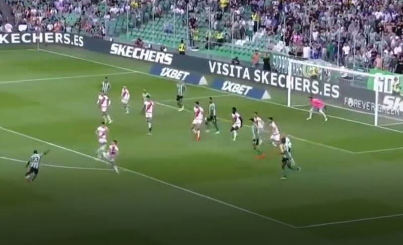 El golazo del Real Betis ante Rayo Vallecano. Foto: Reproducción