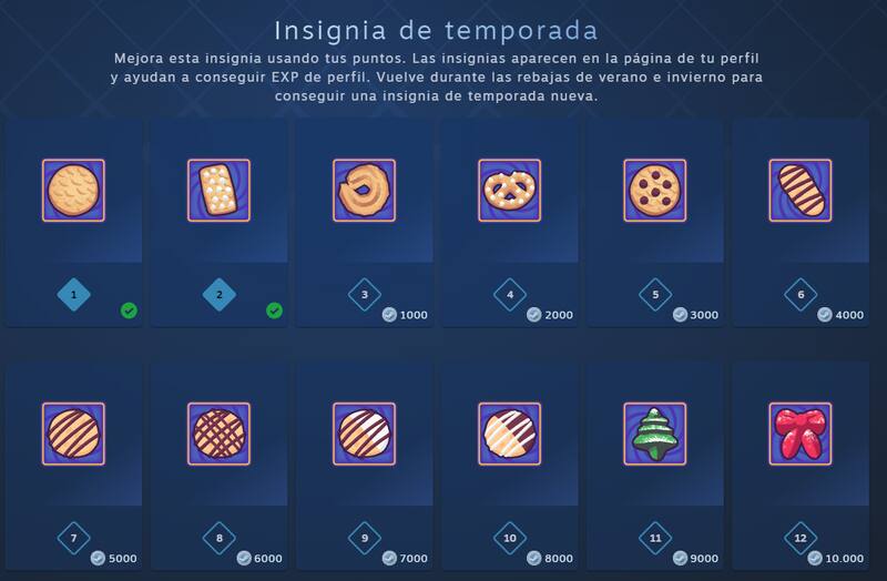 Si compras insignias de mejor valor, las de más alto irán reduciendo el suyo, ya que el objetivo es llegar hasta el final de estas.