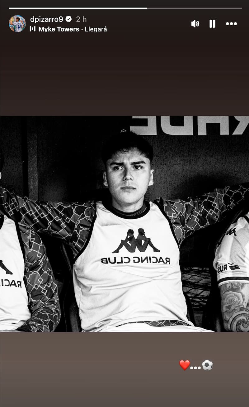 El delantero de Racing en su Instagram.