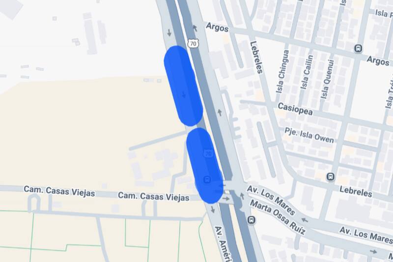 Sector afectado por el corte de luz.