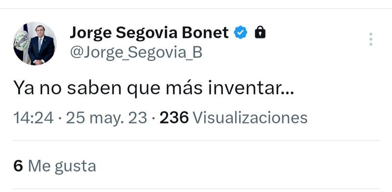 Jorge Segovia y su claro mensaje.