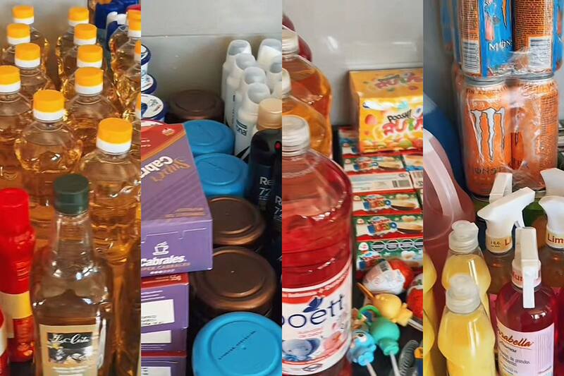 Estos son algunos de los productos que compró la usuaria chilena de TikTok en Mendoza. Créditos: Captura TikTok @morinortegai
