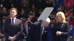 VIDEO | Joe Biden intentó sentarse en una “silla imaginaria” en acto político con Emmanuel Macron