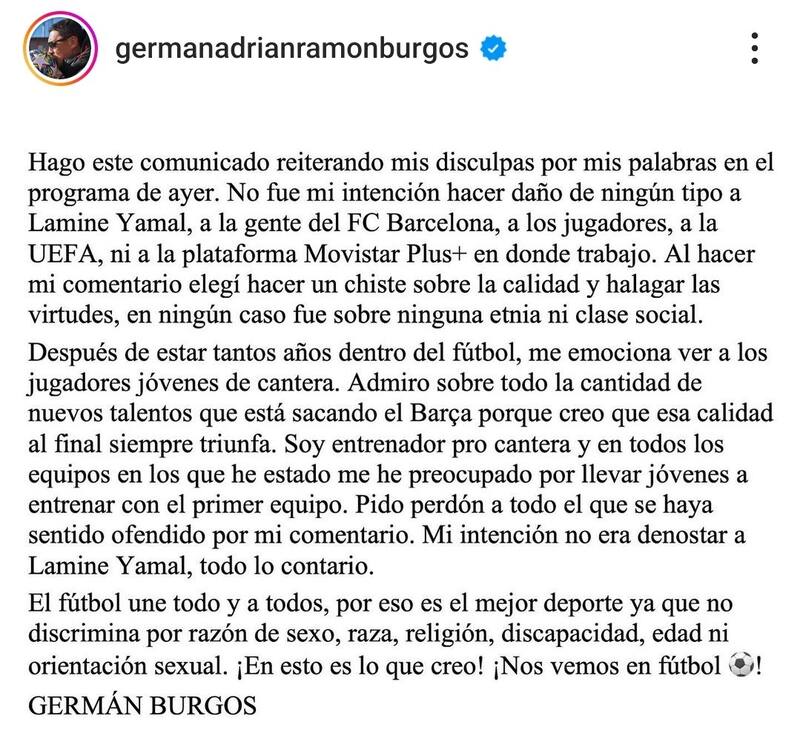 extendió sus disculpas en redes sociales.