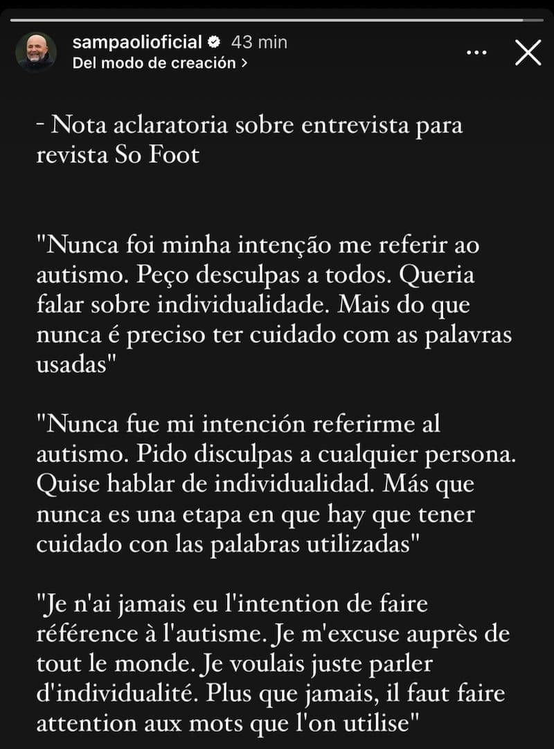 Esta fue la disculpa de Jorge Sampaoli