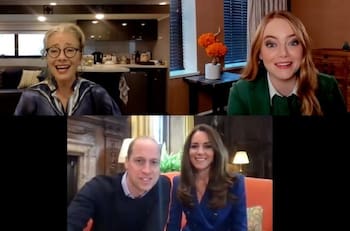 Kate Middleton y el príncipe William conversaron con las estrellas de "Cruella" Emma Thompson y Emma Stone
