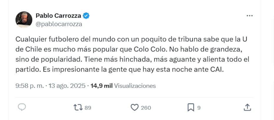 La opinión del periodista argentino.