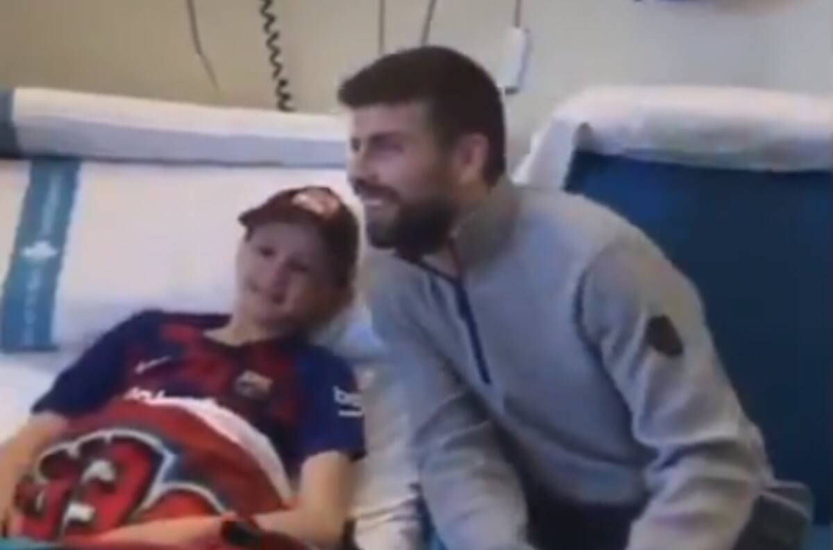 Gran gesto de Gerard Piqué con niño hincha del Barcelona en un hospital