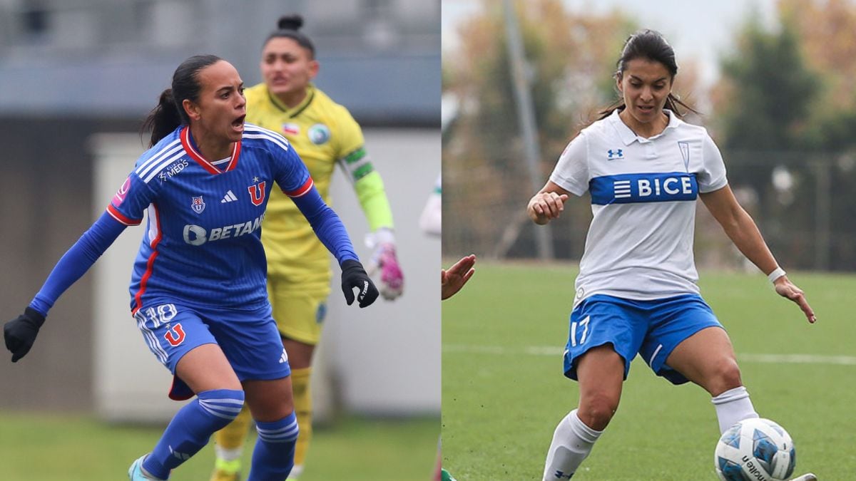 A la izquierda, la jugadora de Universidad de Chile Bárbara Sánchez. A la derecha, la jugadora de Universidad Católica Emilia Pastrián.
