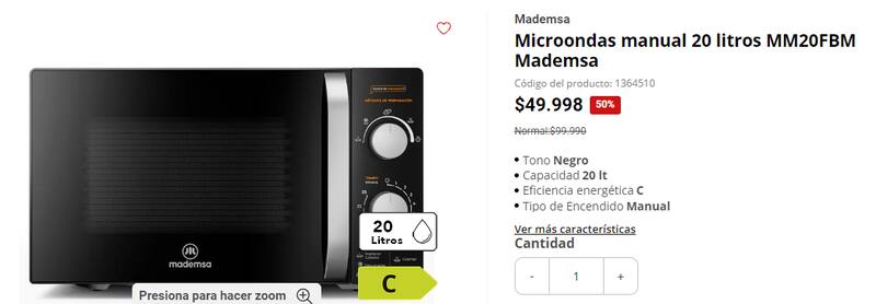 En Easy, este electrodoméstico alcanza el 50% de descuento.