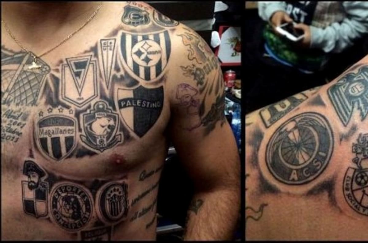 Leo Monje se tatuó los equipos que defendió a lo largo de su carrera