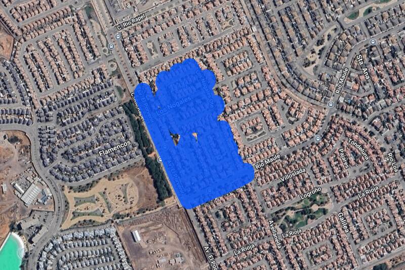 Sector afectado por el corte de luz.