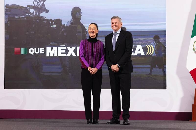 El director ejecutivo se reunió con la actual Presidenta de México para anunciar acuerdos con la plataforma de streaming. Créditos: Instagram.