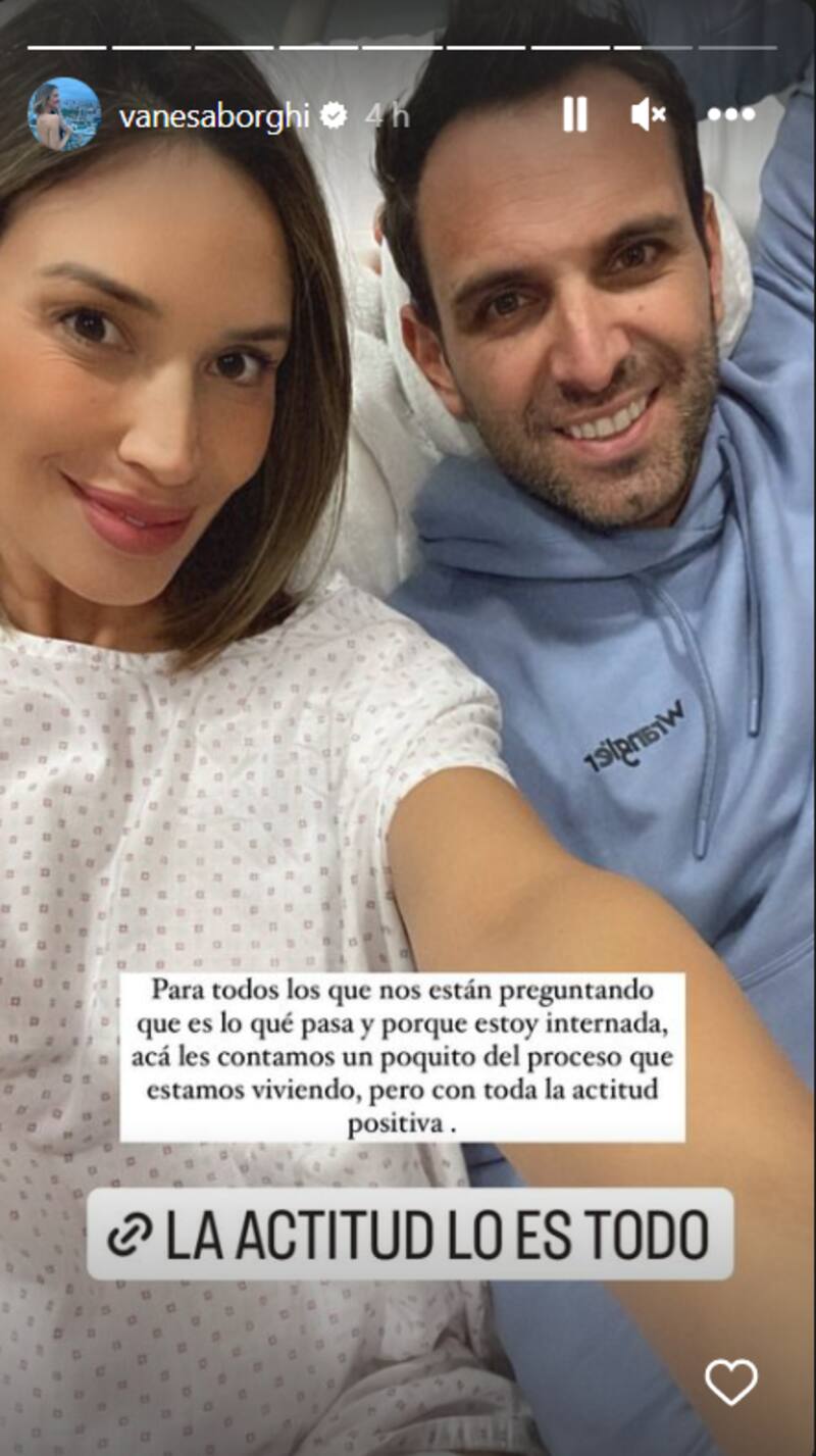 "Con toda la actitud positiva", comentó Vanesa Borghi en sus historias al respecto.