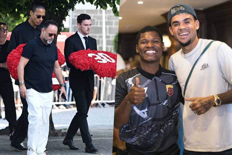 El colombiano se sacó fotos feliz mientras se realizaba el funeral de Diogo.