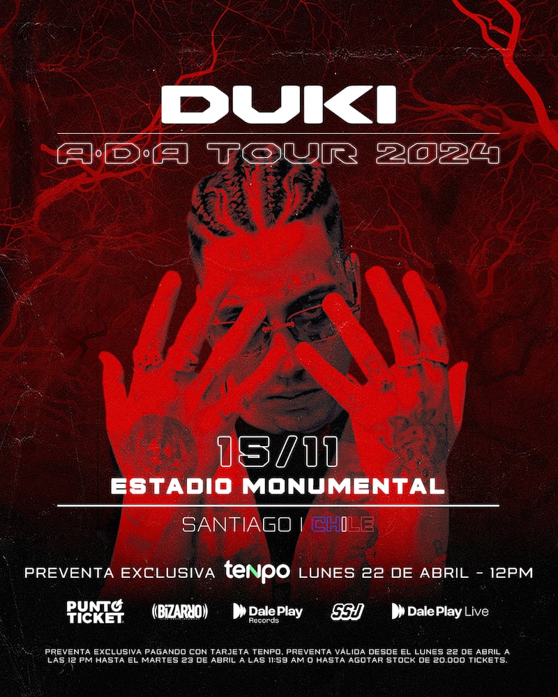 Duki vuelve a Chile con su gira mundial