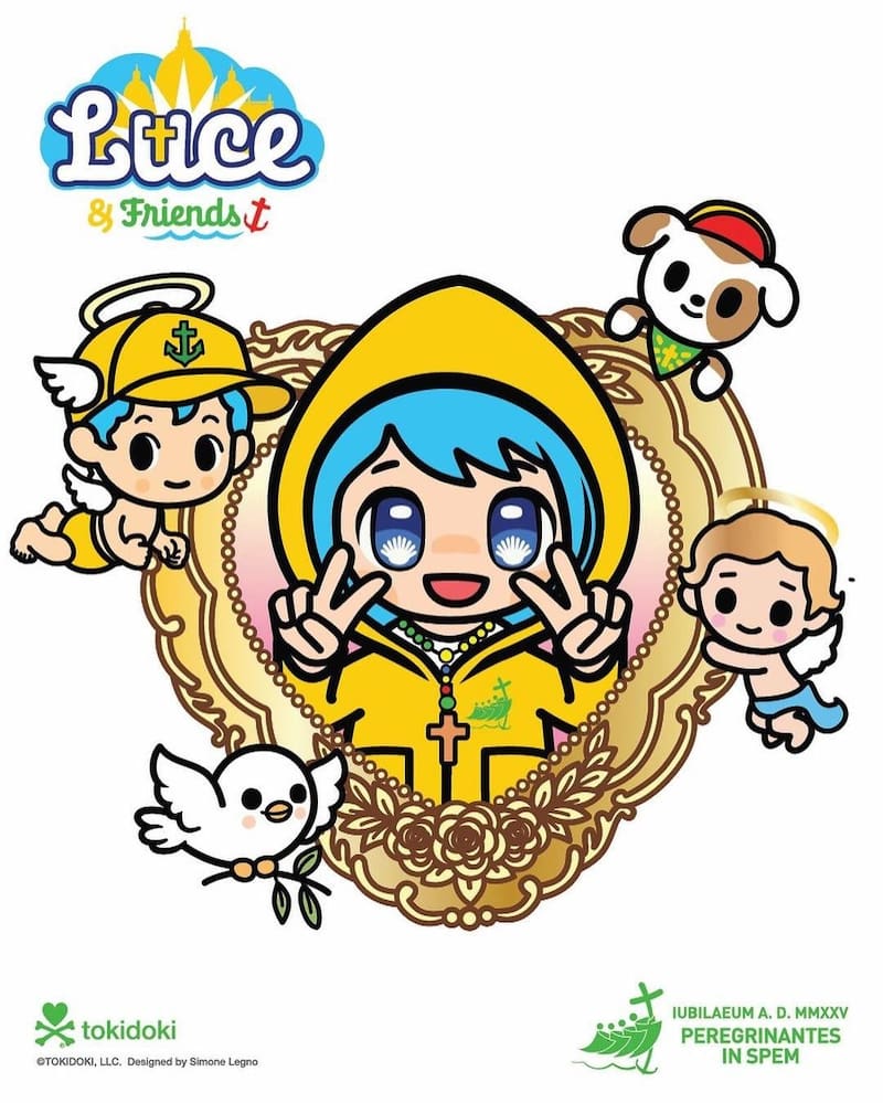 El personaje alado de pelo celeste recuerda a Gatchan de Dr. Slump.