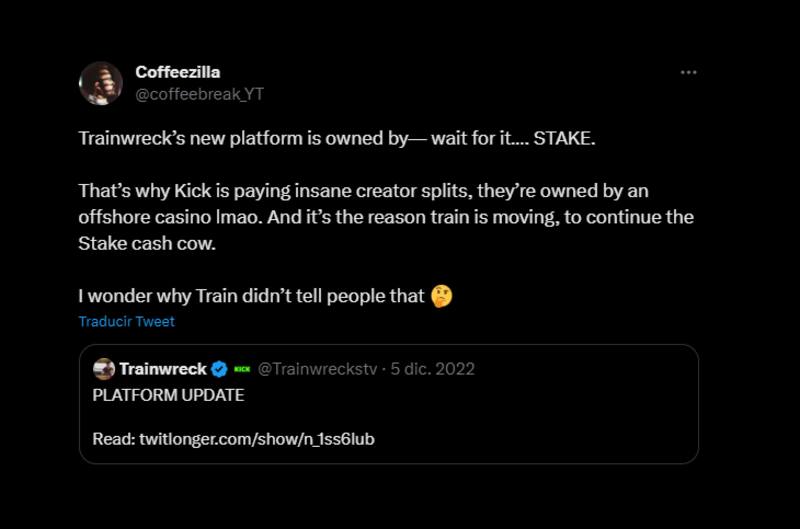 Coffeezilla exponiendo a Kick y Stake. Créditos: Pantallazo Twitter.