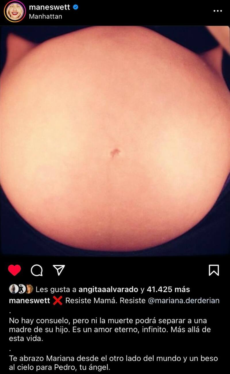 Mane Swett le envió condolencias a Mariana Derderián.