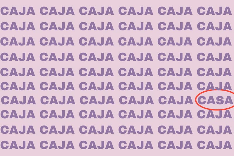 Aquí se ocultaba la palabra diferente a las demás.