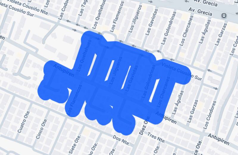 Estas calles se verán afectadas por el corte de luz. Créditos: Enel.