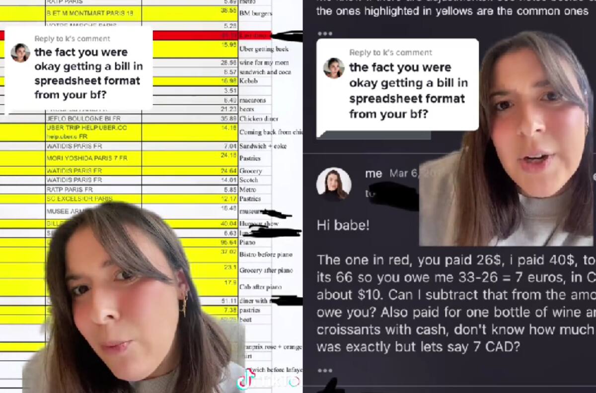 ¿Qué opinan?: Joven se hace viral al revelar que su exnovio tenía un Excel con todos los gastos que había hecho en ella