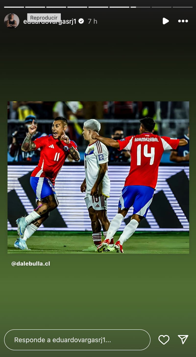 Publicación de Eduardo Vargas en Instagram.