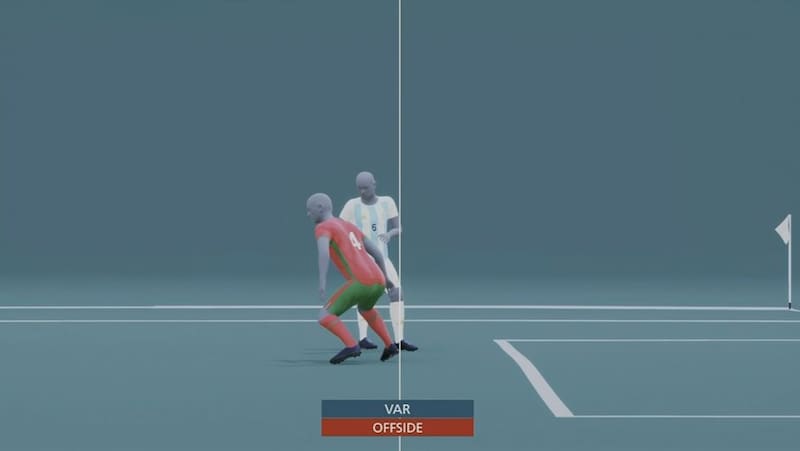 Por este fuera de juego fue anulado el gol de Argentina