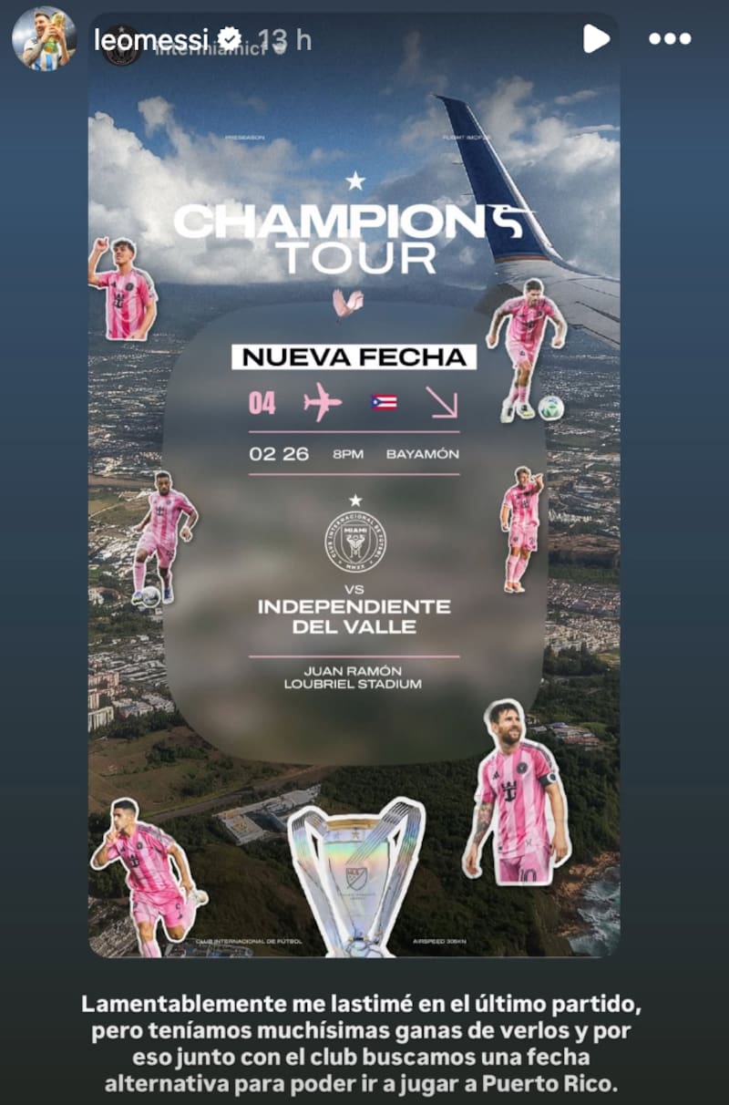 Esta es la historia que subió a Instagram luego de confirmarse su lesión. Foto: Instagram @leomessi