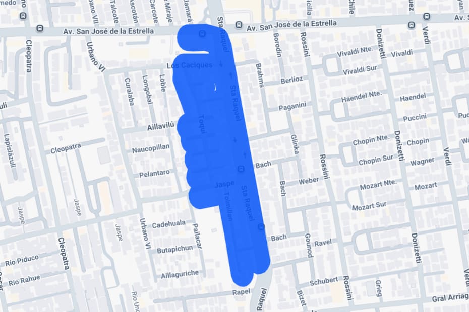 Sector afectado por el corte de luz.