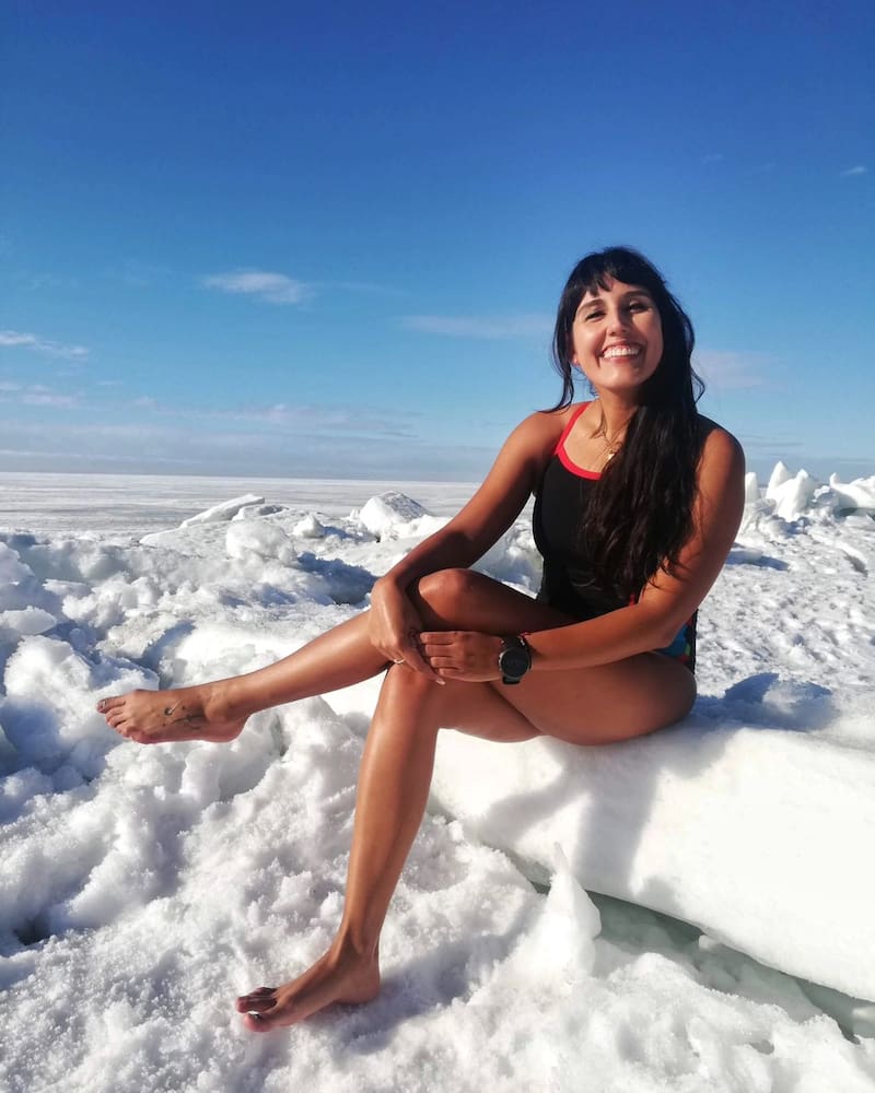 Bárbara Hernández, nadadora de aguas gélidas.