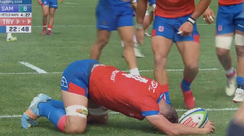 Try de Santiago Pedrero para Los Cóndores ante Samoa. Foto: Captura