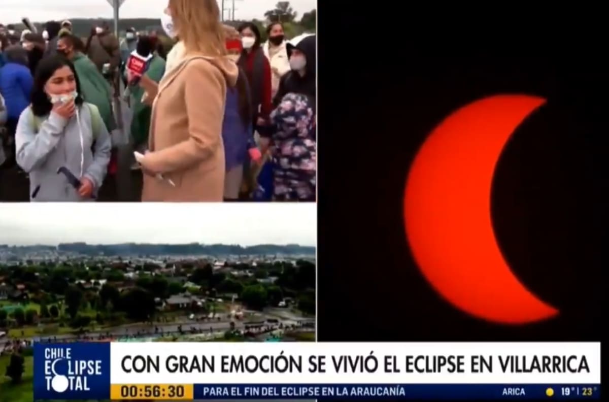 Consignas contra Piñera y Carabineros interrumpieron despacho de Macarena Pizarro en el eclipse