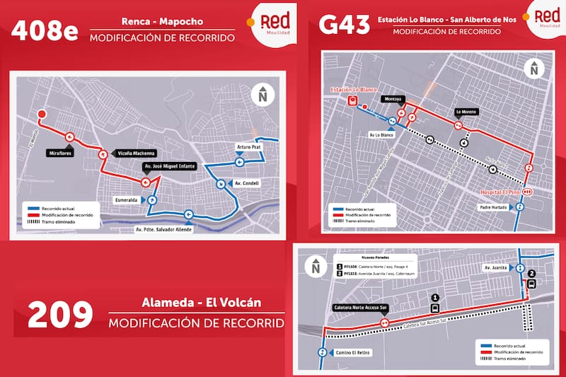 Cambios en el trayecto de estos buses.