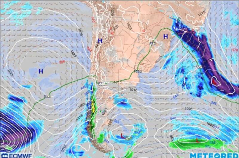 El evento afectará a las regiones más australes del país durante este fin de semana. Créditos: Meteored.