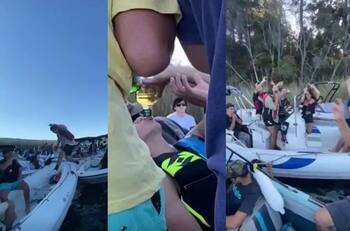 VIDEO | Nueva fiesta: viralizaron imágenes de masiva celebración en lanchas en lago Vichuquén