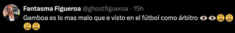 Fantasma Figueroa sobre Nicolás Gamboa en X.