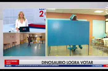 "Dejaron votar al dinosaurio Raw": Rafael Cavada y Monica Rincón entre risas conocer a un singular elector