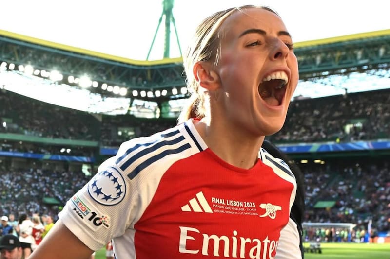 Delantera del Arsenal. Foto: @wchampionsleague en Instagram