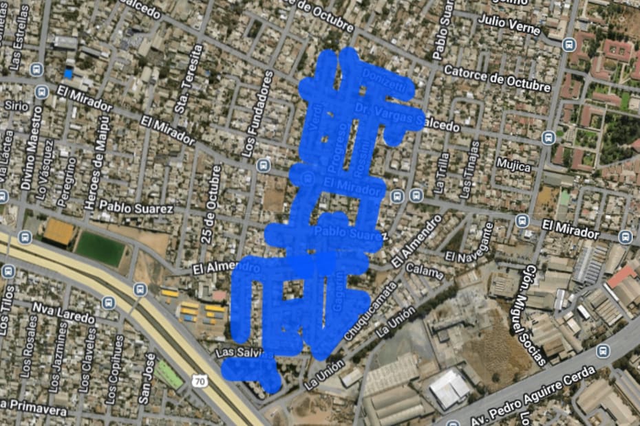 Sector afectado por el corte de luz.