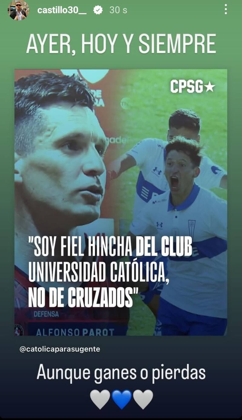 La publicación del delantero tras la eliminación de Universidad Católica.