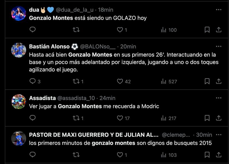Gonzalo Montes se ganó los halagos en su debut.