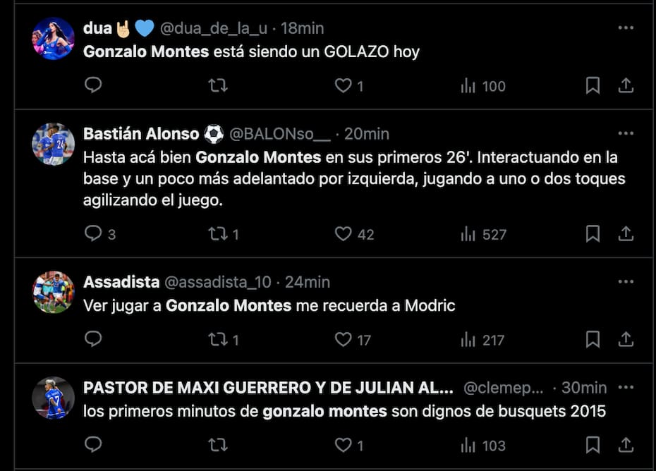 Gonzalo Montes se ganó los halagos en su debut.