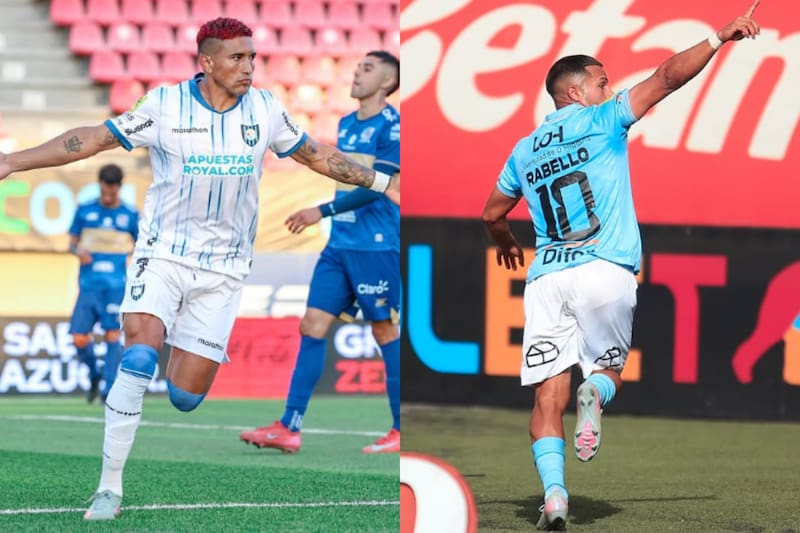 Huachipato y O'Higgins. Mario Briceño y Bryan Rabello, los anotadores en el último partido de sus respectivos equipos. Foto: instagram @huachipato_fc y @ohiggins_oficial